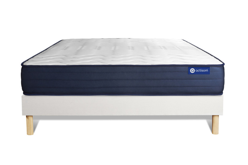 Ensemble Matelas Sommier 140x220 cm - Sommier Blanc (en kit) - Actiflex Life