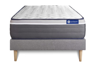 Ensemble Matelas Sommier 80x190 cm - Sommier Gris (en kit) - Actiflex Plus