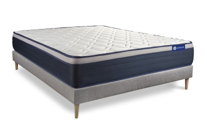 Ensemble Matelas Sommier 180x210 cm - Sommier Gris (en kit) - Actilatex Max