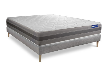Ensemble Matelas Sommier 160x210 cm - Sommier Gris (en kit) - Actilatex Relax