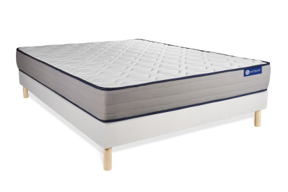 Ensemble Matelas Sommier 180x190 cm - Sommier Blanc (en kit) - Actilatex Form
