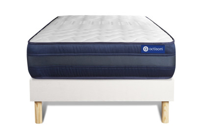 Ensemble Matelas Sommier 80x200 cm - Sommier Blanc (en kit) - Actimemo Tech
