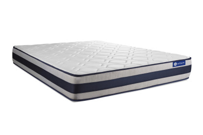 Ensemble Matelas Sommier 140x210 cm - Sommier Blanc (en kit) - Actiflex Ergo