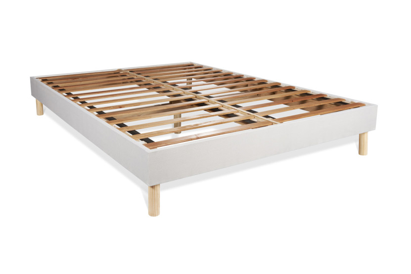 Ensemble Matelas Sommier 180x220 cm - Sommier Blanc (en kit) - ActiMemo Zen
