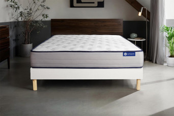 Ensemble Matelas Sommier 180x220 cm - Sommier Blanc (en kit) - Actilatex Form