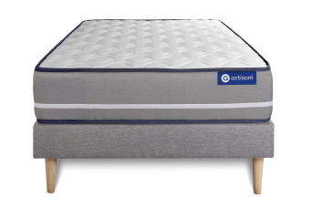 Ensemble Matelas Sommier 80x190 cm - Sommier Gris (en kit) - Actiflex Pur