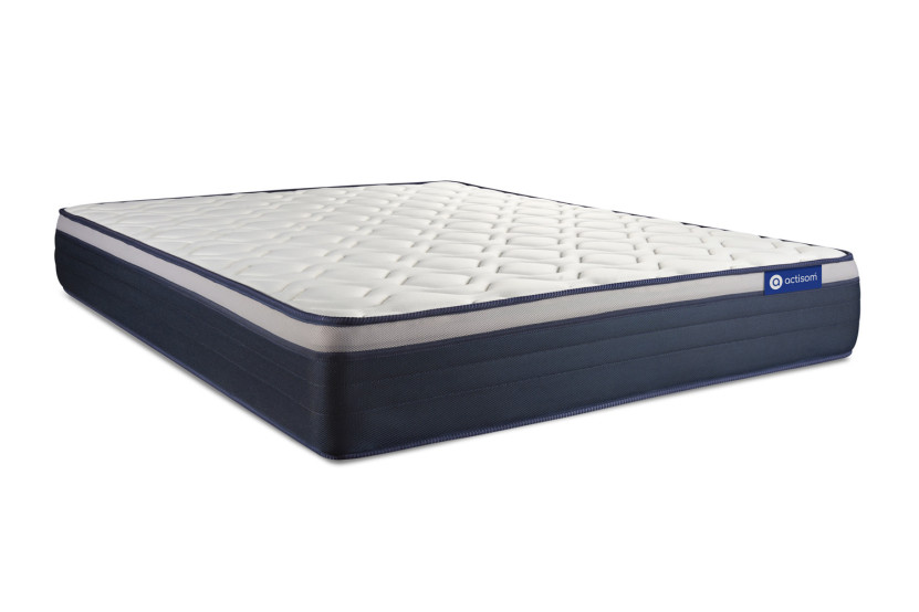 Ensemble Matelas Sommier 160x210 cm - Sommier Gris (en kit) - Actiflex Max