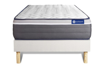 Ensemble Matelas Sommier 80x190 cm - Sommier Blanc (en kit) - Actiflex Plus