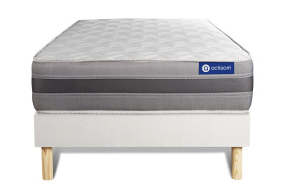 Ensemble Matelas Sommier 90x190 cm - Sommier Blanc (en kit) - Actilatex Relax