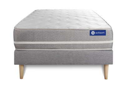 Ensemble Matelas Sommier 80x200 cm - Sommier Gris (en kit) - Actilatex Touch