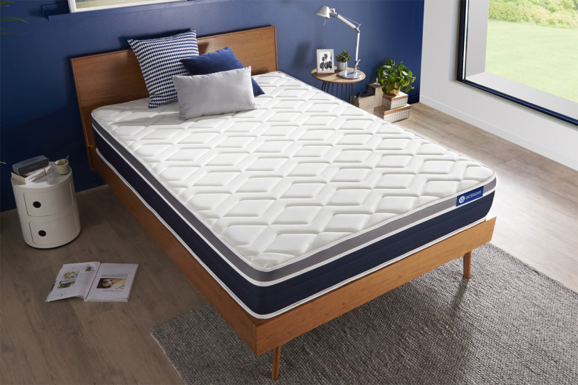 Matelas 135x190 cm Ressorts ensachés et Mémoire de forme - Actiflex Confort