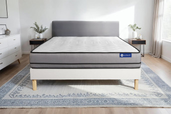 Ensemble Matelas Sommier 120x210 cm - Sommier Blanc (en kit) - Actiflex Night