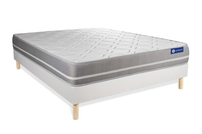 Ensemble Matelas Sommier 140x190 cm - Sommier Blanc (en kit) - Actiflex Touch