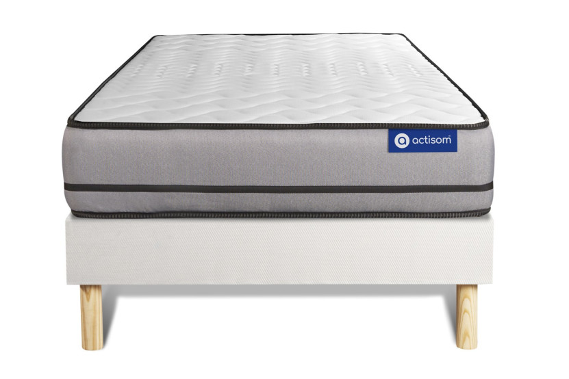 Ensemble Matelas Sommier 80x190 cm - Sommier Blanc (en kit) - Actimemo Night