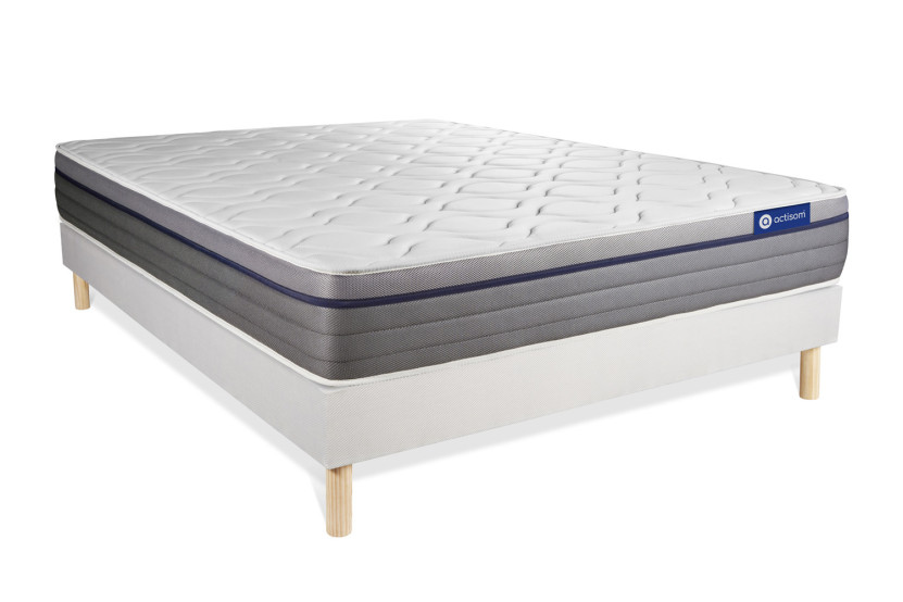 Ensemble Matelas Sommier 160x195 cm - Sommier Blanc (en kit) - Actiflex Zen