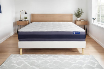 Ensemble Matelas Sommier 160x200 cm - Sommier Blanc (en kit) - Actilatex Morpho