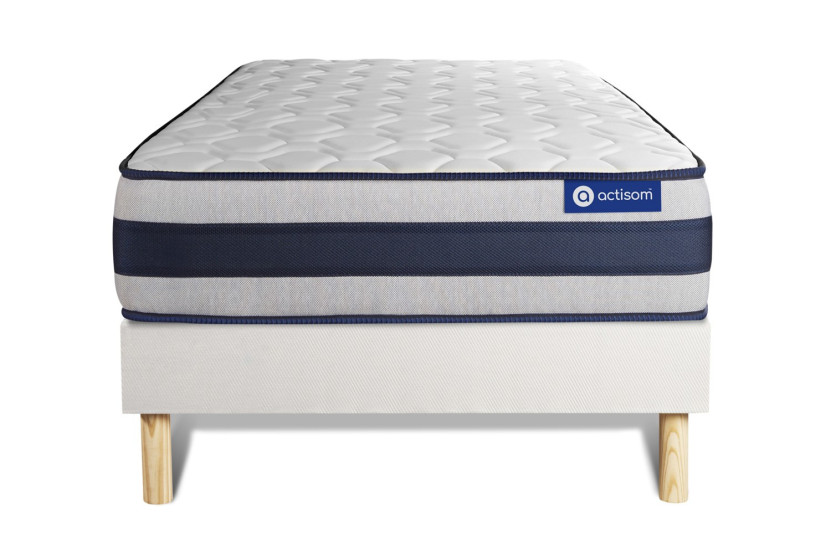 Ensemble Matelas Sommier 80x190 cm - Sommier Blanc (en kit) - Actilatex Ergo