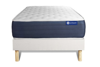 Ensemble Matelas Sommier 90x190 cm - Sommier Blanc (en kit) - Actiflex Sleep