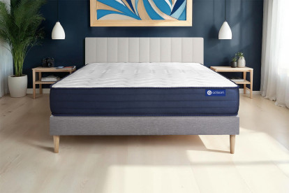 Ensemble Matelas Sommier 120x200 cm - Sommier Gris (en kit) - Actiflex Life